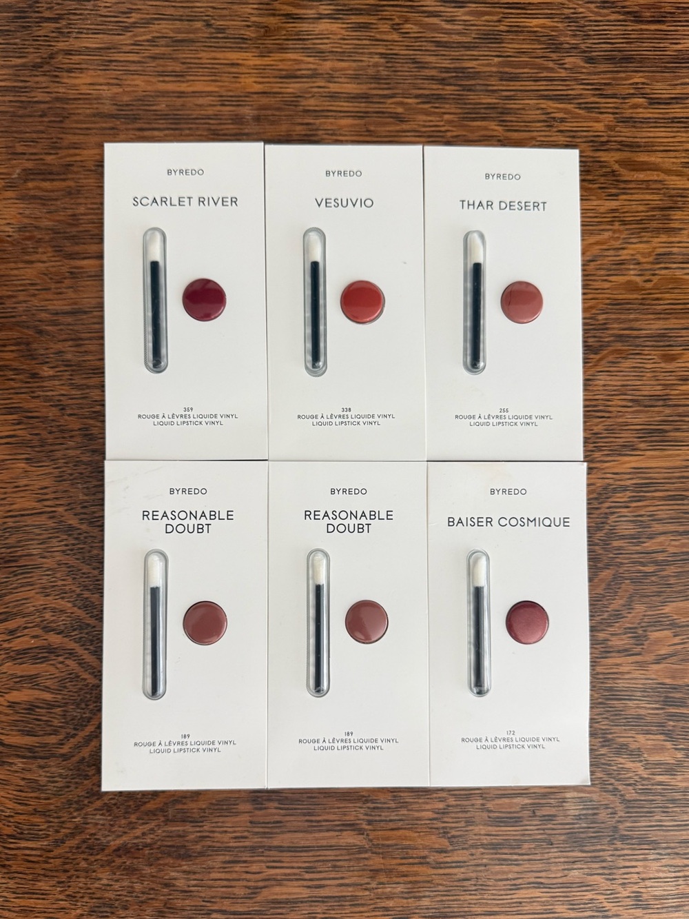 BYREDO Rouge À Lèvres Liquid Vinyl Lipstick Samples Lot of 6 – New